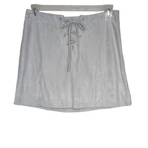 Hyfve light Gray lined boho mini skirt sz large